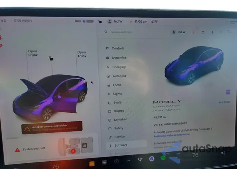 2021 Tesla Model Y z USA, uszkodzony, nr VIN 5YJYGDEE0MF069692